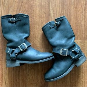 Harley Davidson mid calf black leather boots